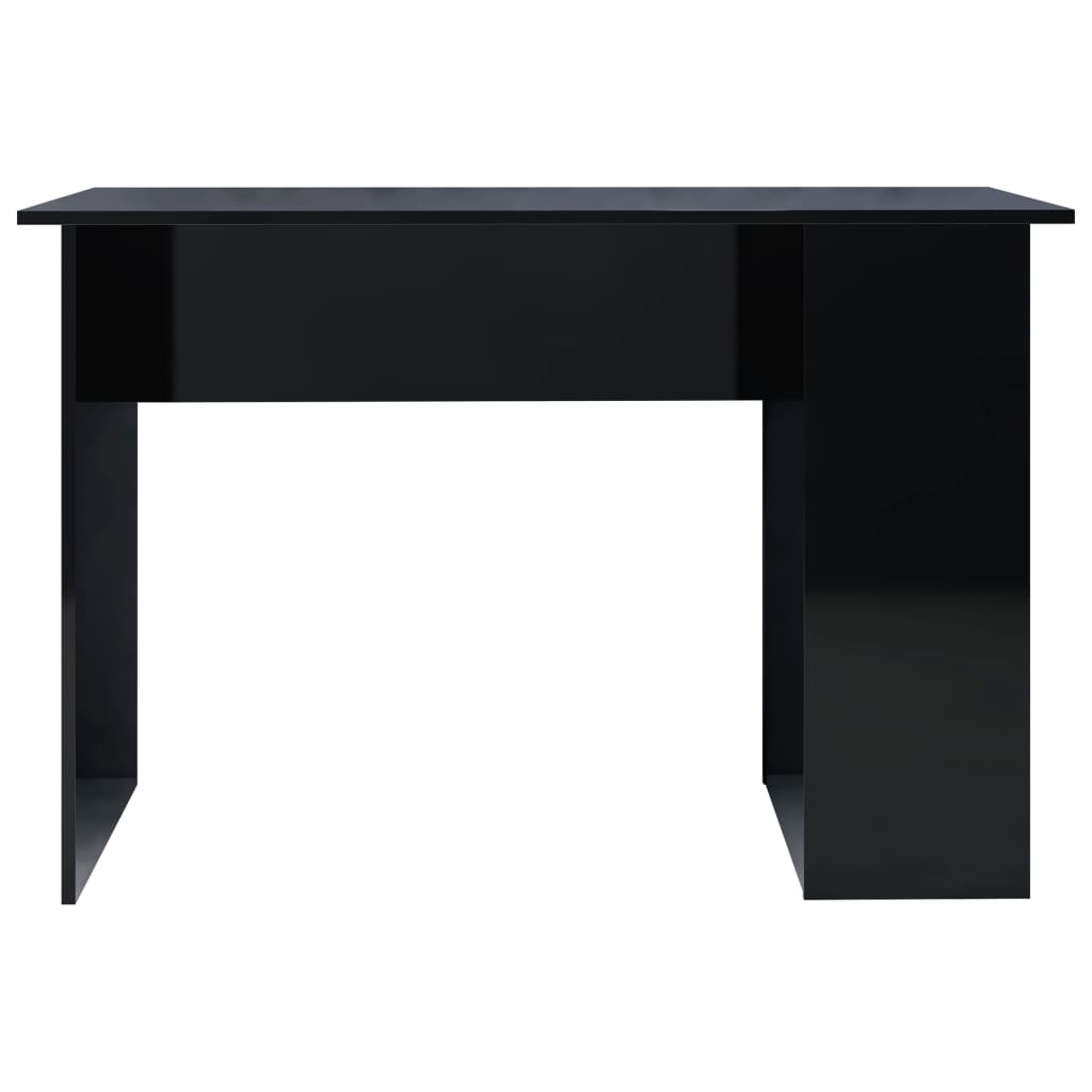 Scrivania Nero Lucido 110x60x73 cm in Legno Multistrato