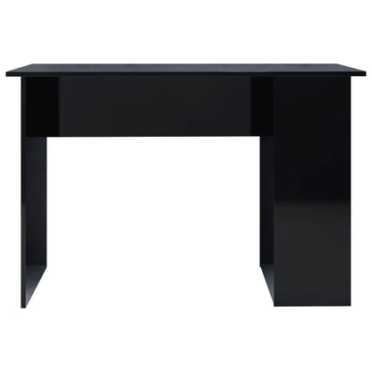 Scrivania Nero Lucido 110x60x73 cm in Legno Multistrato
