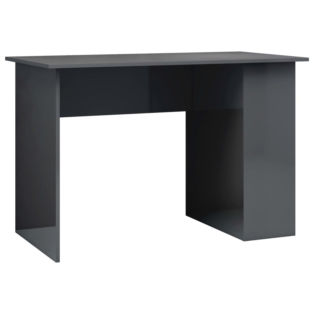 Scrivania Grigio Lucido 110x60x73 cm in Legno Multistrato