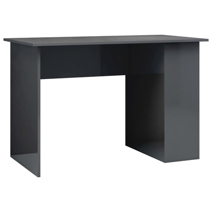 Scrivania Grigio Lucido 110x60x73 cm in Legno Multistrato