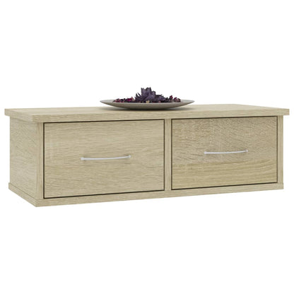 Scaffale Cassetti Parete Rovere Sonoma 60x26x18,5cm Multistrato