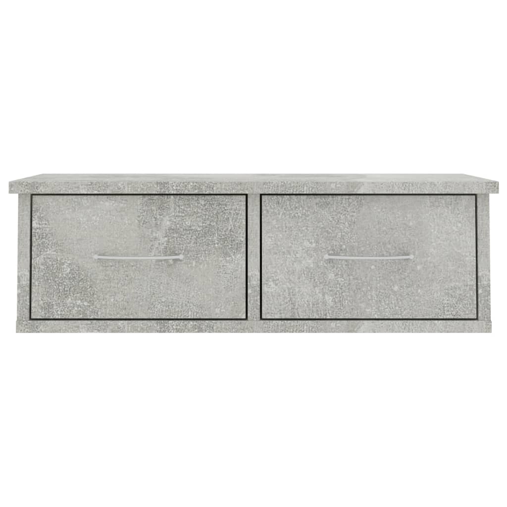 Scaffale Cassetti Parete Grigio Cemento 60x26x18,5 Multistrato