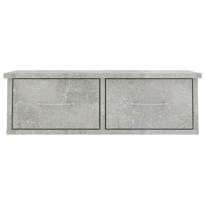 Scaffale Cassetti Parete Grigio Cemento 60x26x18,5 Multistrato