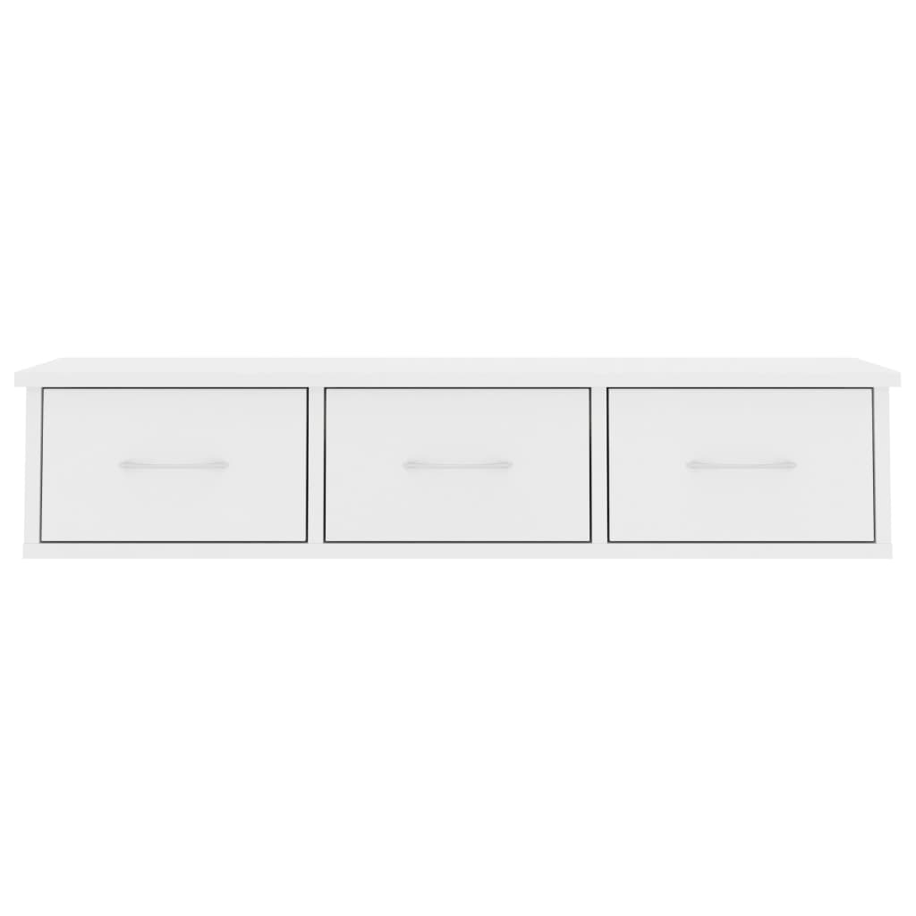 Scaffale con Cassetti a Parete Bianco 88x26x18,5 cm Multistrato