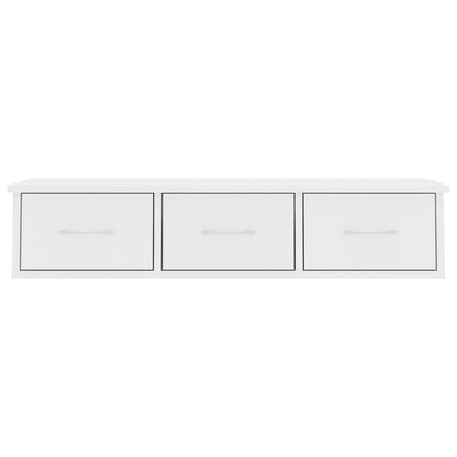 Scaffale con Cassetti a Parete Bianco 88x26x18,5 cm Multistrato