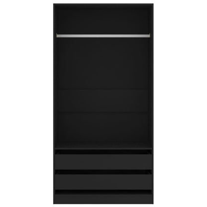 Armadio Nero 100x50x200 cm in Legno Multistrato