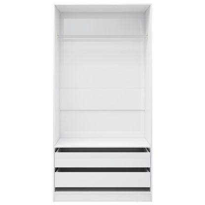 Armadio Bianco Lucido 100x50x200 cm in Legno Multistrato