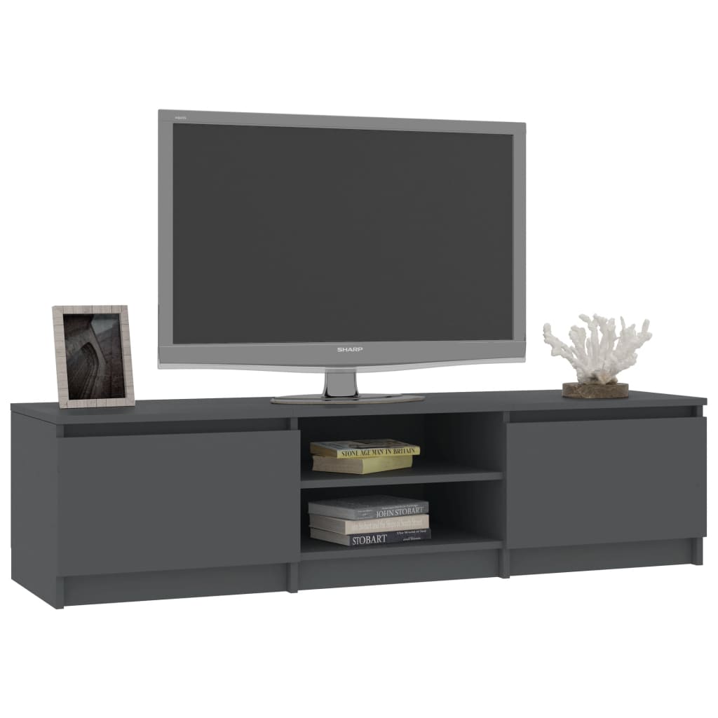 Mobile Porta TV Grigio 140x40x35,5 cm in Legno Multistrato