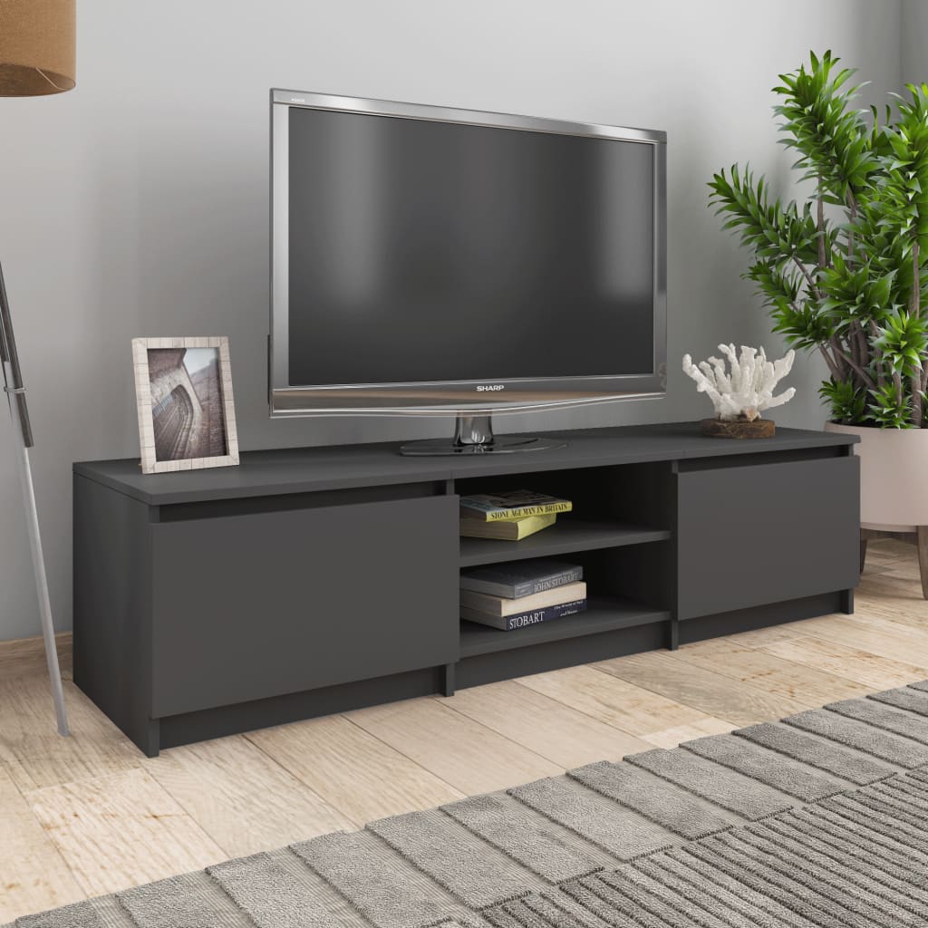 Mobile Porta TV Grigio 140x40x35,5 cm in Legno Multistrato
