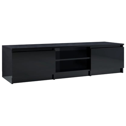 Mobile Porta TV Nero Lucido 140x40x35,5 cm in Legno Multistrato