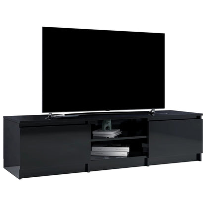 Mobile Porta TV Nero Lucido 140x40x35,5 cm in Legno Multistrato