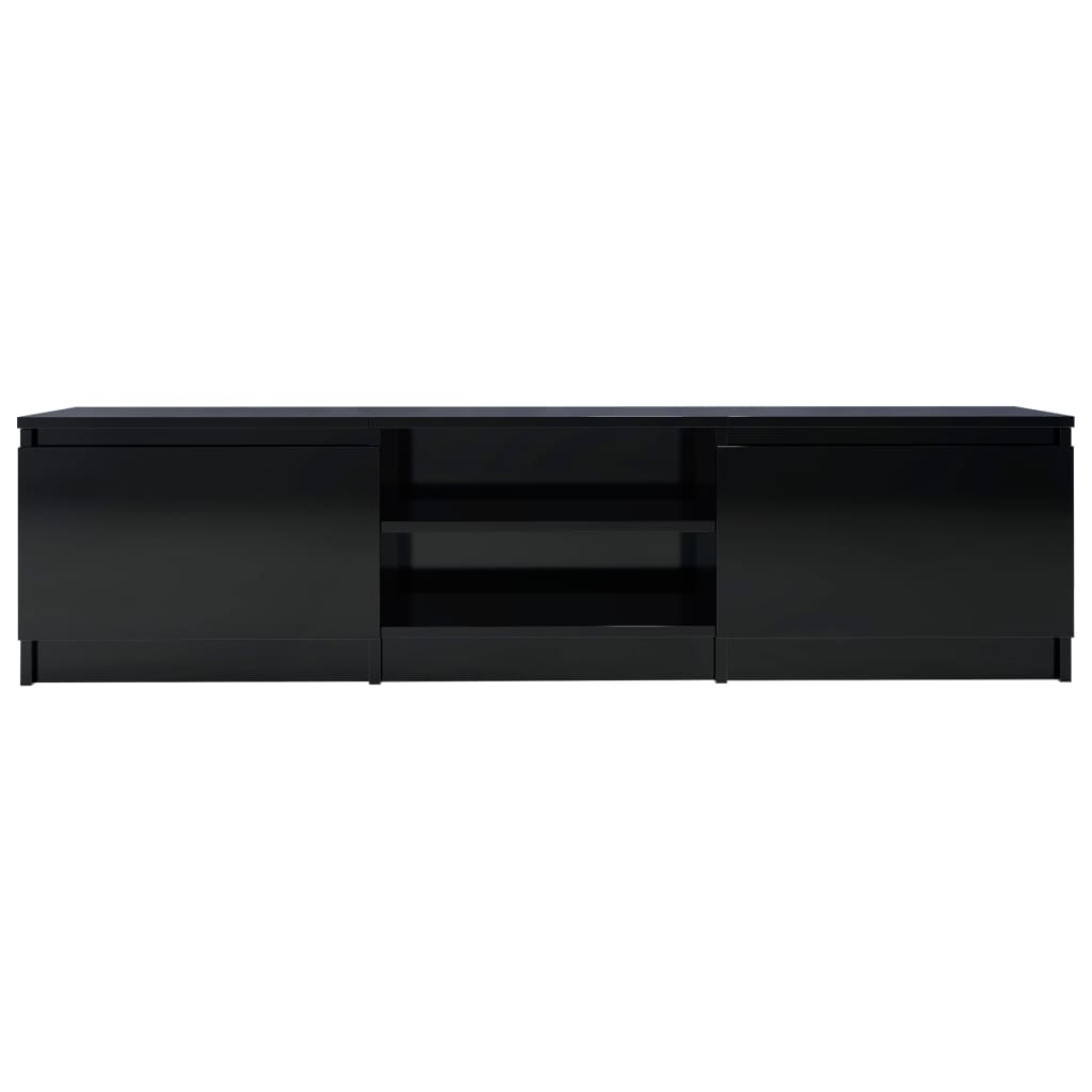 Mobile Porta TV Nero Lucido 140x40x35,5 cm in Legno Multistrato