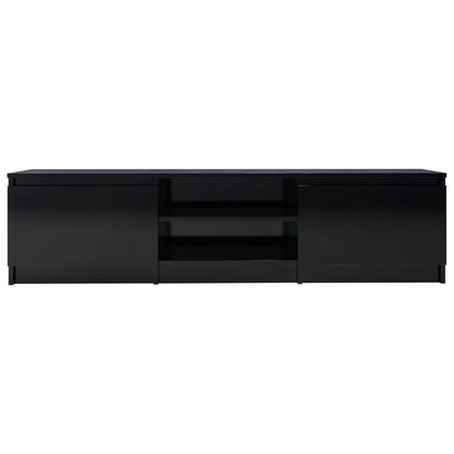 Mobile Porta TV Nero Lucido 140x40x35,5 cm in Legno Multistrato