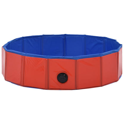 Piscina per Cani Pieghevole Rossa 80x20 cm in PVC