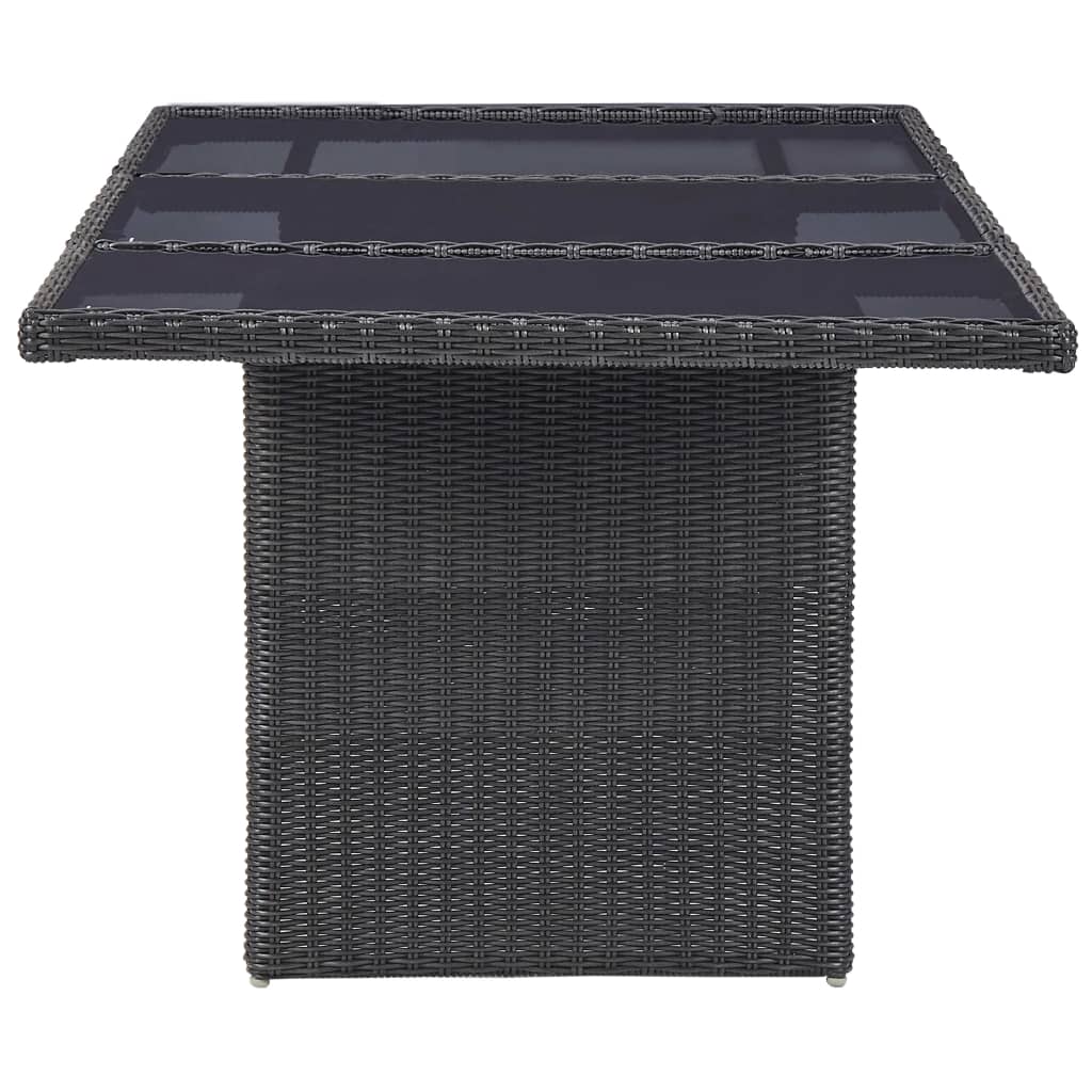 Set Mobili da Pranzo per Giardino 9 pz in Polyrattan Nero