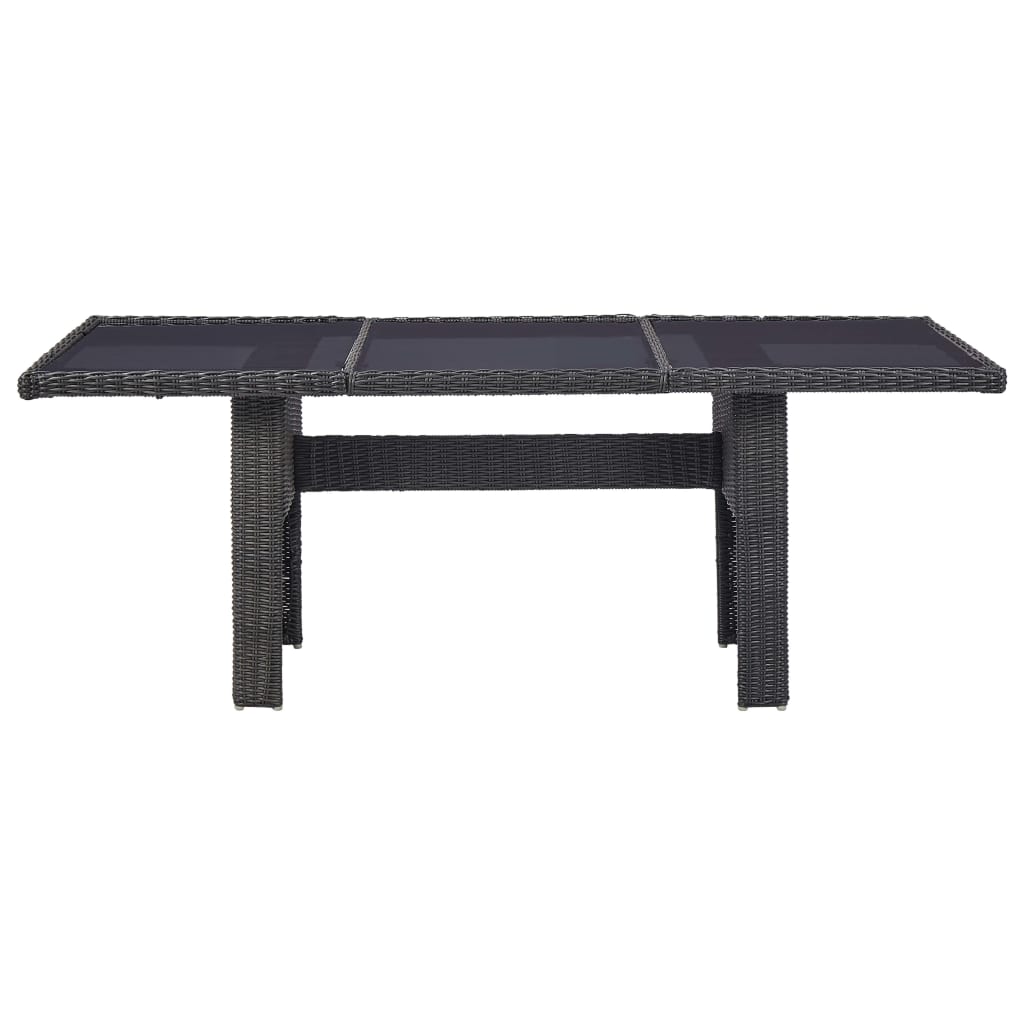 Set Mobili da Pranzo per Giardino 9 pz in Polyrattan Nero