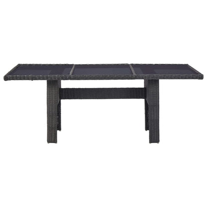 Set Mobili da Pranzo per Giardino 9 pz in Polyrattan Nero