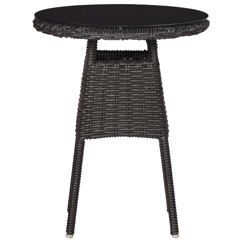 Sedie da Giardino 2 pz con Tavolino da TÃ¨ in Polyrattan Nero