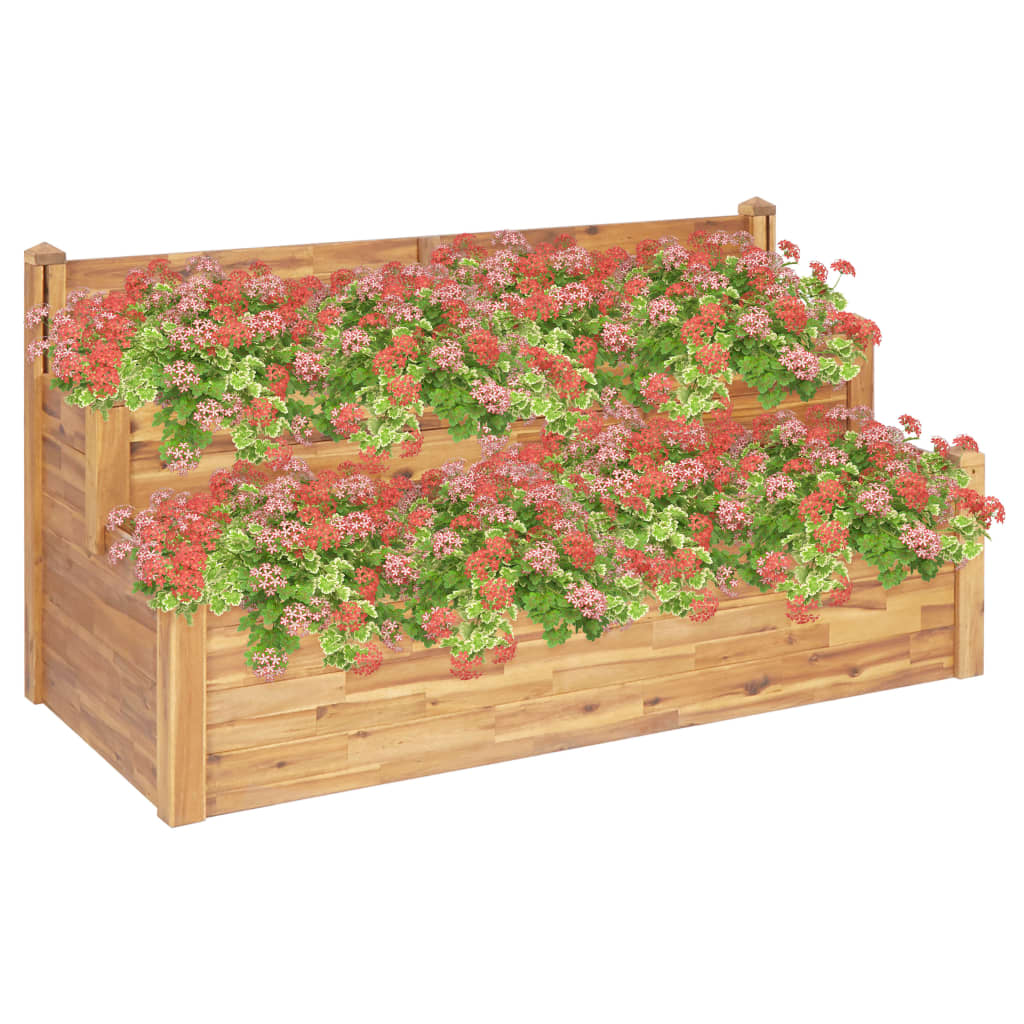 Fioriera da Giardino a 2 Livelli 160x75x84cm Massello di Acacia