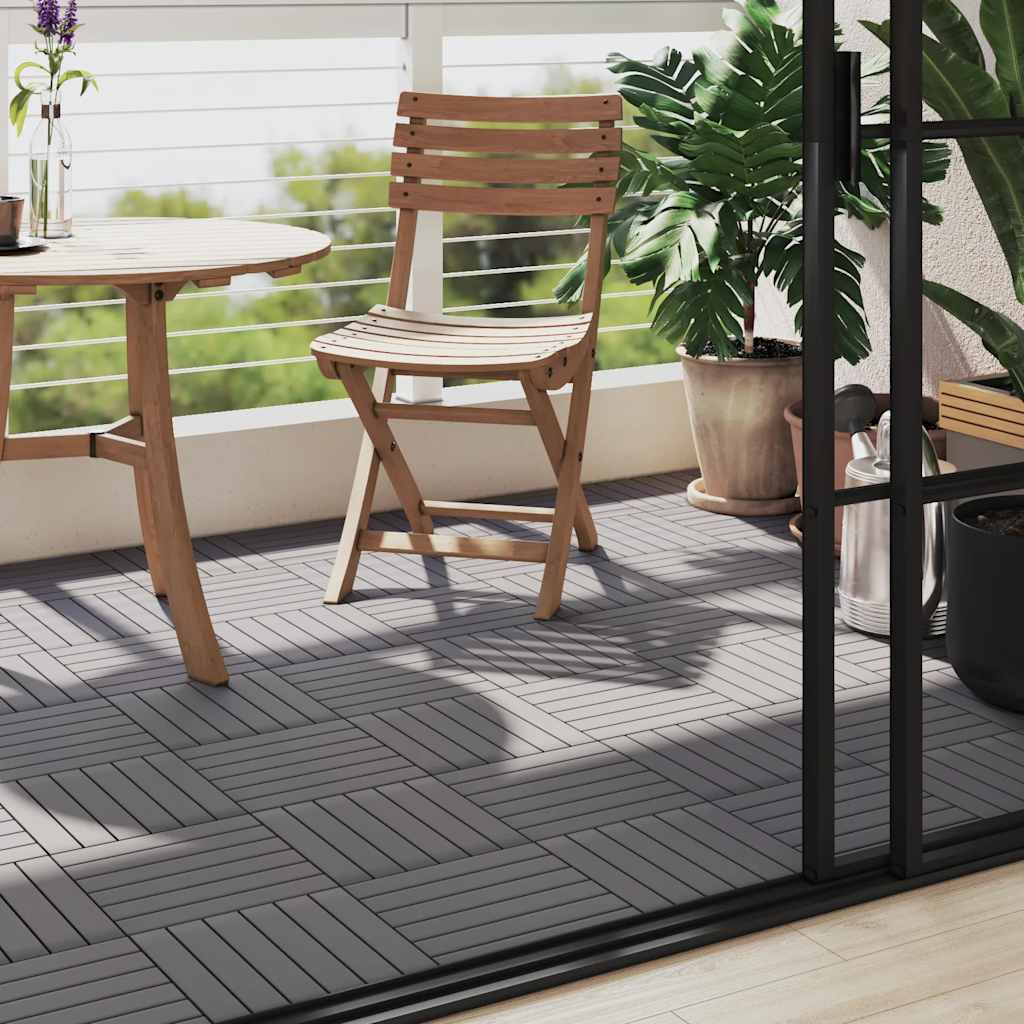 Pannelli Decking 10 pz Grigio Slavato 30x30cm Massello d'Acacia
