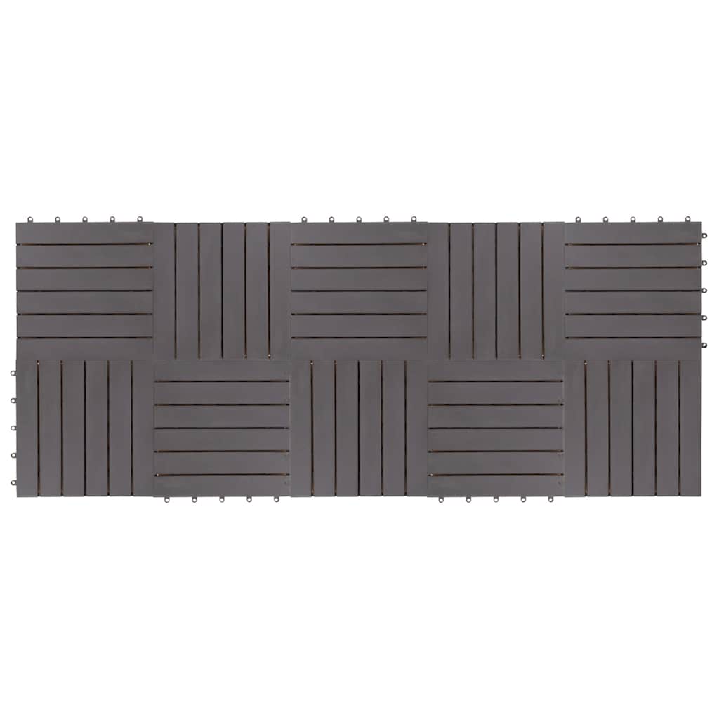Pannelli Decking 10 pz Grigio Slavato 30x30cm Massello d'Acacia
