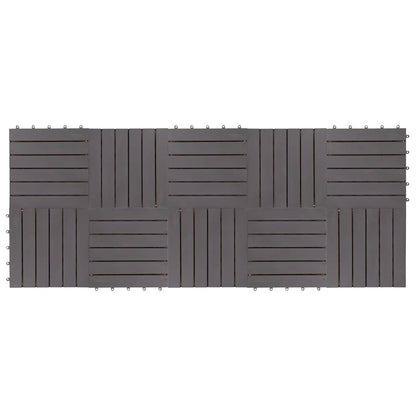 Pannelli Decking 10 pz Grigio Slavato 30x30cm Massello d'Acacia