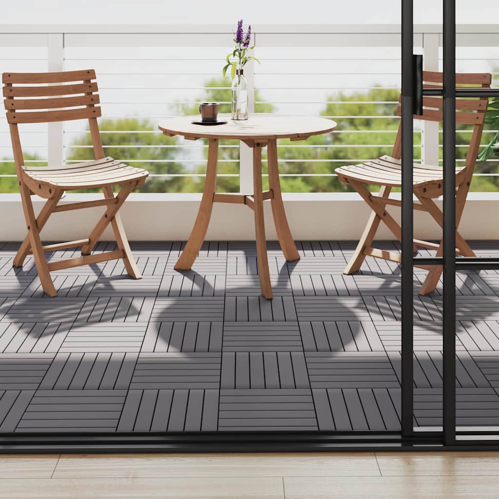 Pannelli Decking 10 pz Grigio Slavato 30x30cm Massello d'Acacia