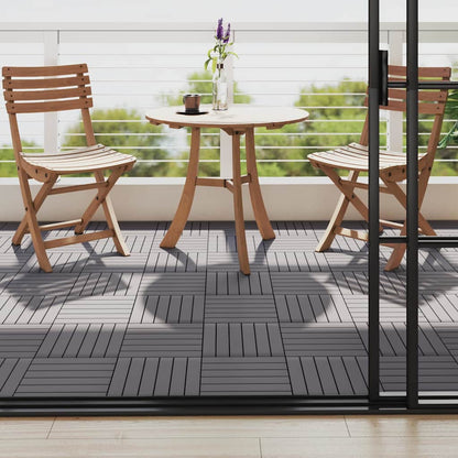 Pannelli Decking 10 pz Grigio Slavato 30x30cm Massello d'Acacia