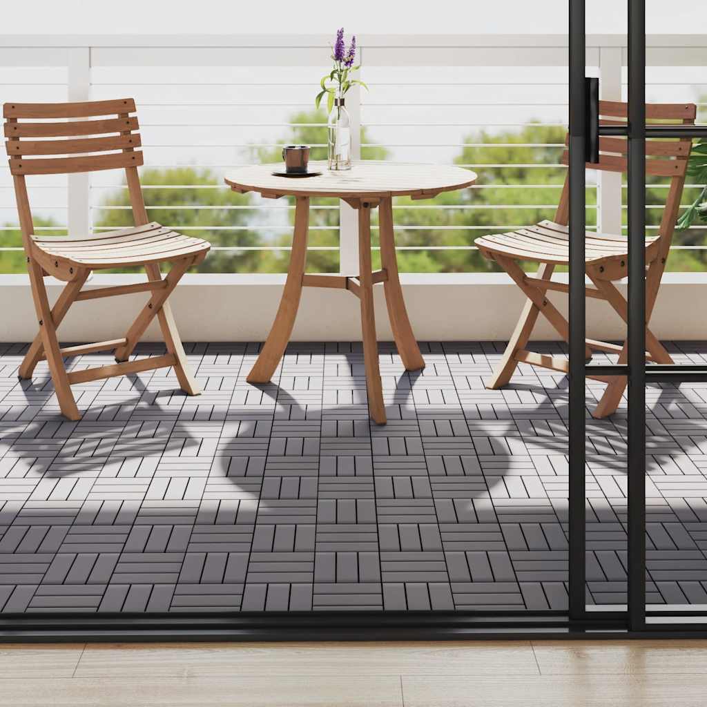 Pannelli Decking 10 pz Grigio Slavato 30x30cm Massello d'Acacia