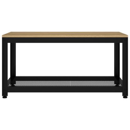 Tavolino Salotto Marrone Chiaro e Nero 90x45x45 cm MDF e Ferro
