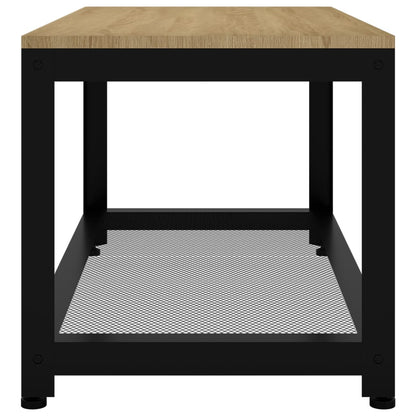 Tavolino Salotto Marrone Chiaro e Nero 90x45x45 cm MDF e Ferro