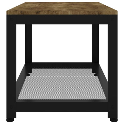 Tavolino Salotto Marrone Scuro e Nero 90x45x45cm in MDF e Ferro