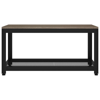 Tavolino da Salotto Grigio e Nero 90x45x45 cm in MDF e Ferro