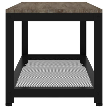 Tavolino da Salotto Grigio e Nero 90x45x45 cm in MDF e Ferro