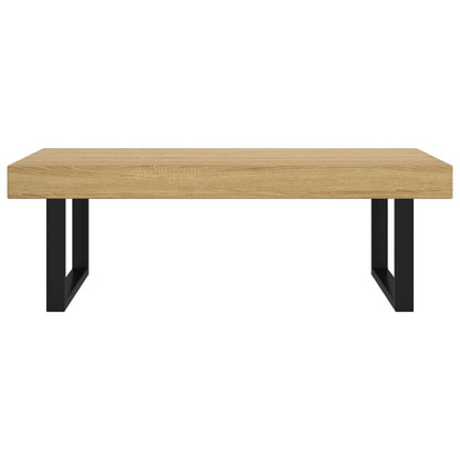 Tavolino Salotto Marrone Chiaro e Nero 120x60x40 cm MDF e Ferro