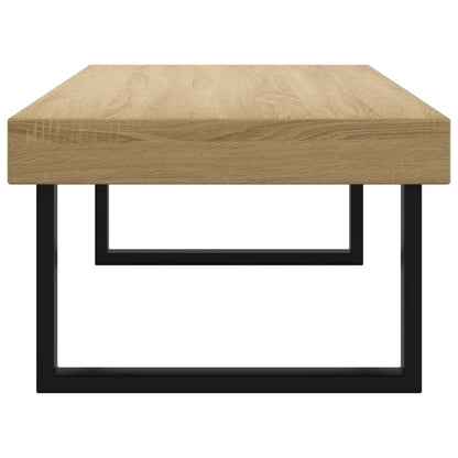 Tavolino Salotto Marrone Chiaro e Nero 120x60x40 cm MDF e Ferro
