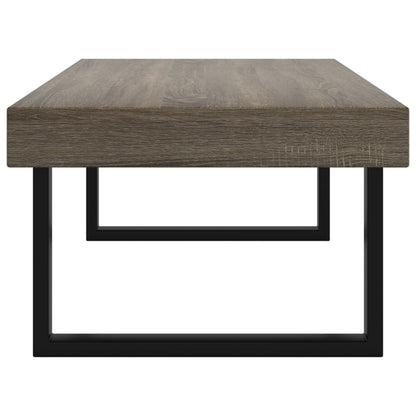 Tavolino da Salotto Grigio e Nero 120x60x40 cm in MDF e Ferro
