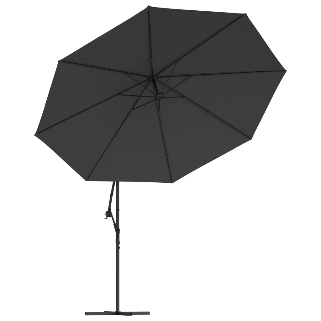 Ombrellone a Sbalzo Palo in Alluminio 350 cm Nero