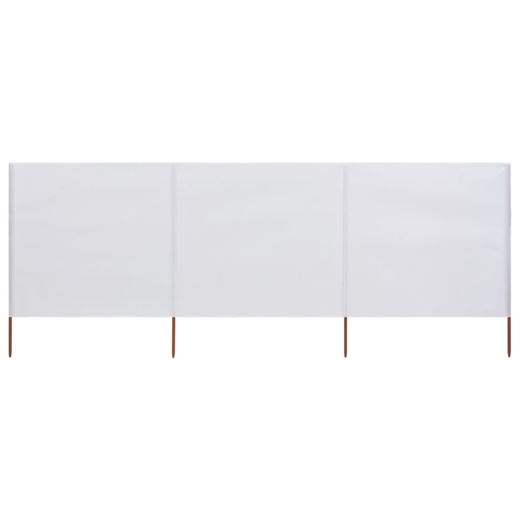 Paravento a 3 Pannelli in Tessuto 400x80 cm Bianco Sabbia