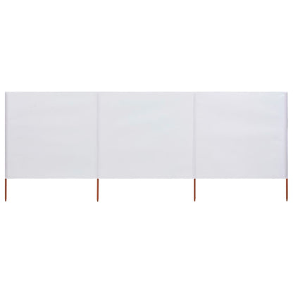 Paravento a 3 Pannelli in Tessuto 400x80 cm Bianco Sabbia