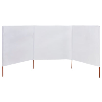 Paravento a 3 Pannelli in Tessuto 400x80 cm Bianco Sabbia