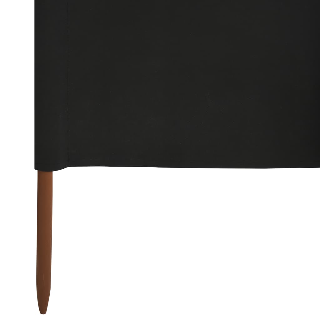 Paravento a 3 Pannelli in Tessuto 400x120 cm Nero