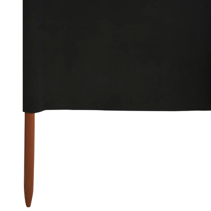 Paravento a 3 Pannelli in Tessuto 400x120 cm Nero