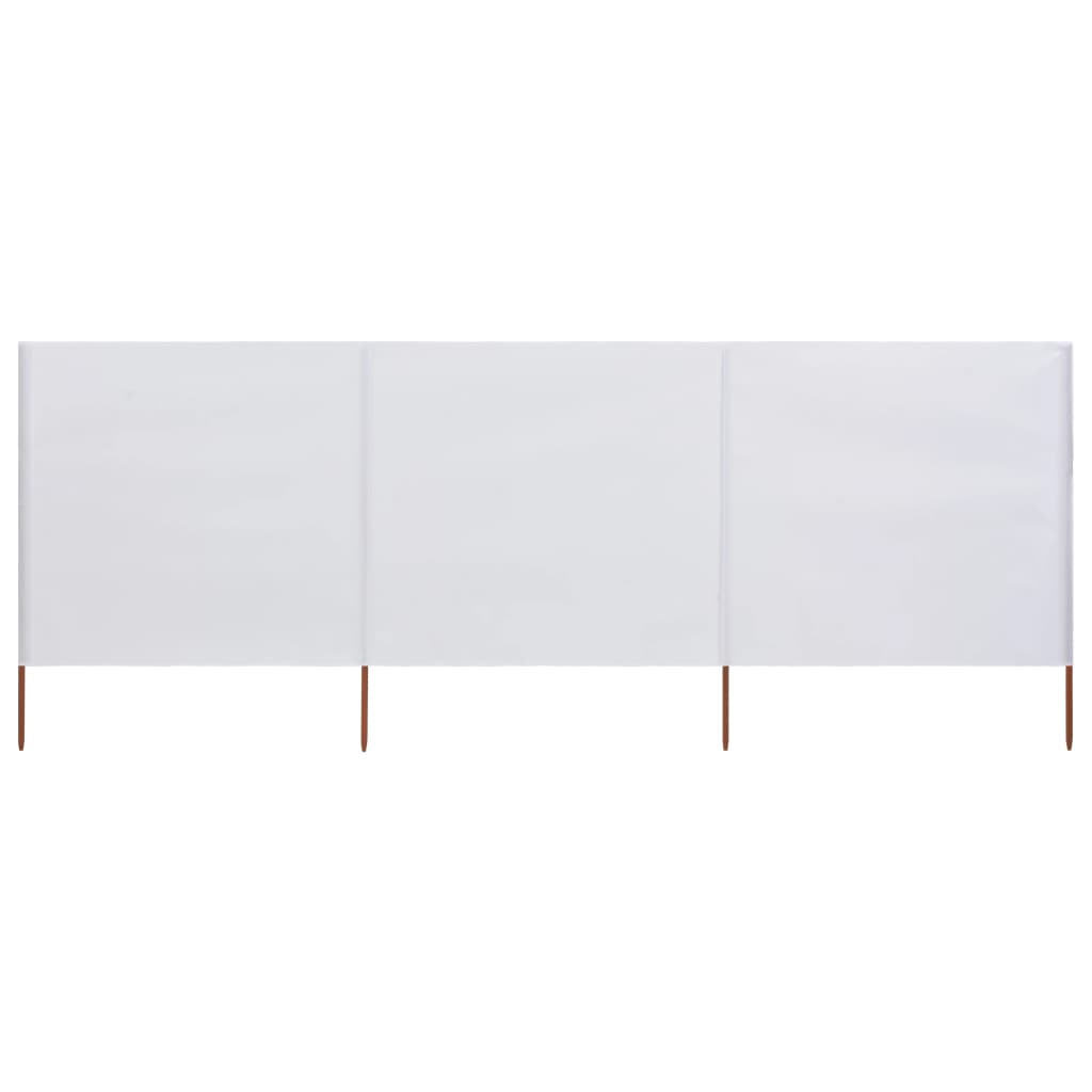 Paravento a 3 Pannelli in Tessuto 400x160 cm Bianco Sabbia