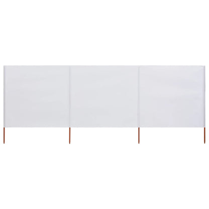 Paravento a 3 Pannelli in Tessuto 400x160 cm Bianco Sabbia