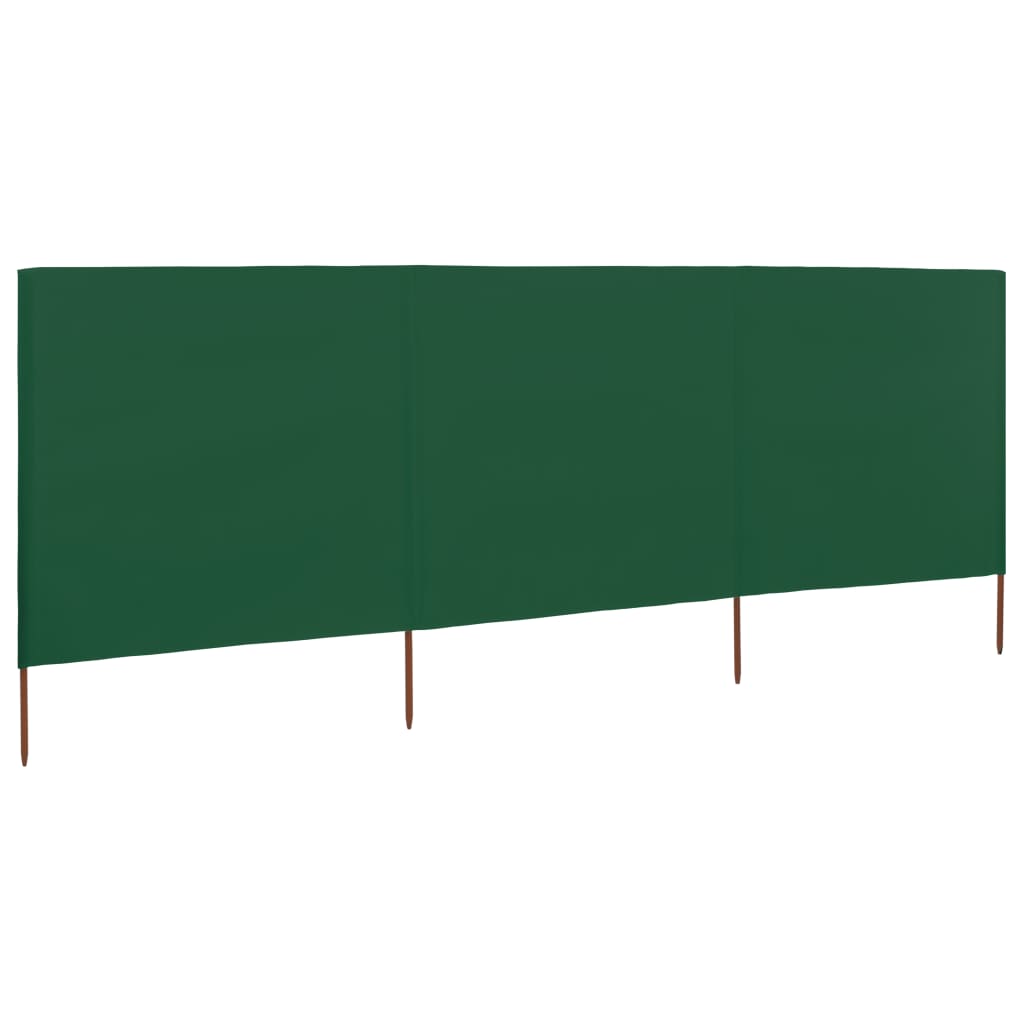 Paravento a 3 Pannelli in Tessuto 400x160 cm Verde