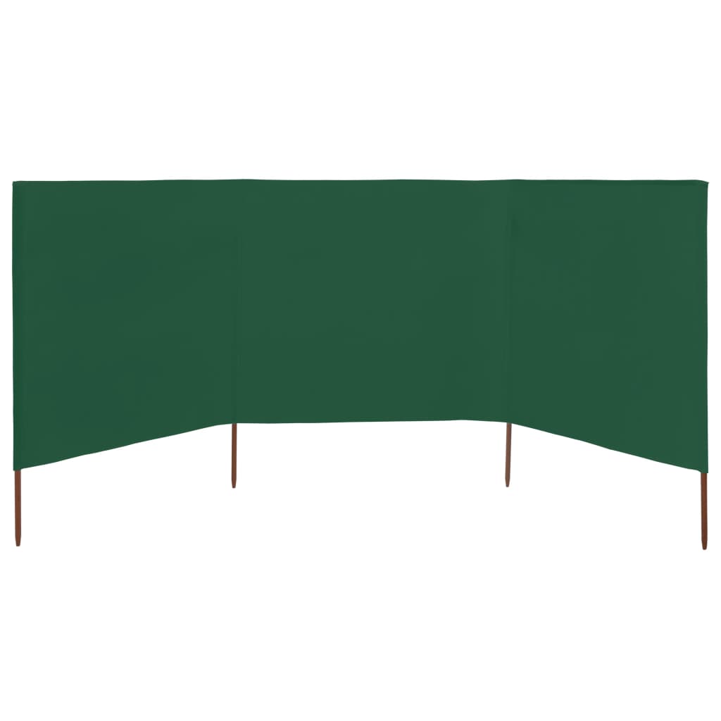 Paravento a 3 Pannelli in Tessuto 400x160 cm Verde