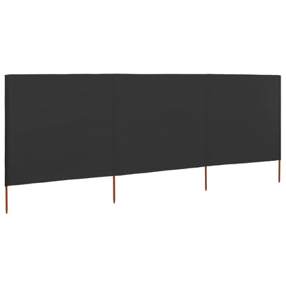 Paravento a 3 Pannelli in Tessuto 400x160 cm Antracite