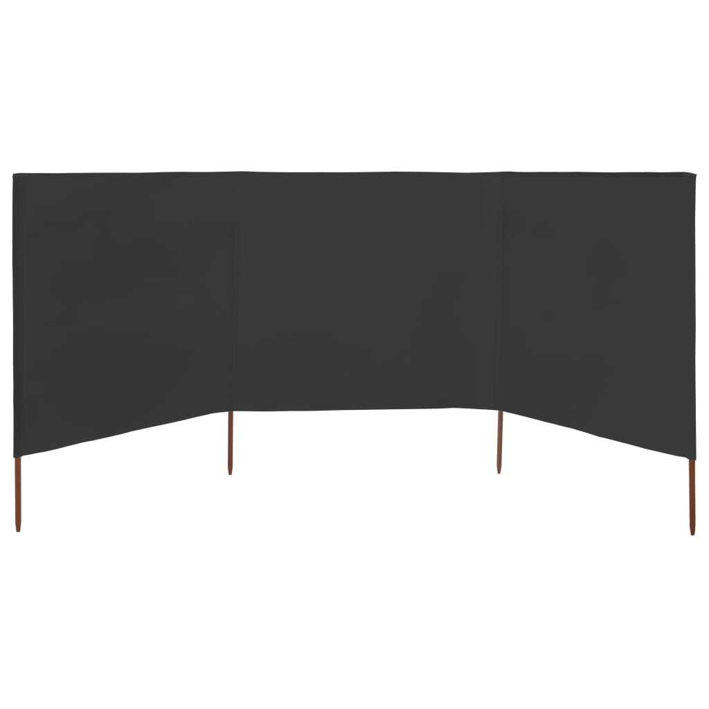 Paravento a 3 Pannelli in Tessuto 400x160 cm Antracite