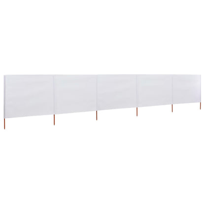 Paravento a 5 Pannelli in Tessuto 600x120 cm Bianco Sabbia